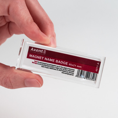 Бейдж Axent акриловий на магніті 4511 (65х21 мм) (4511-A) Вінниця - фото 3