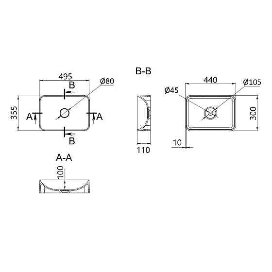 Раковина-чаша Qtap Virgo 490х350х110 White QT18112261WN Київ