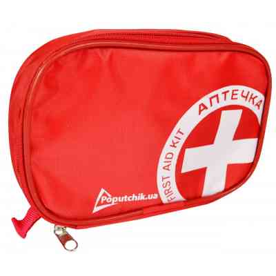 Автомобільна аптечка Poputchik згідно ТУ футляр м&apos;який червоний 19х8х14 (02-006-М) Вінниця