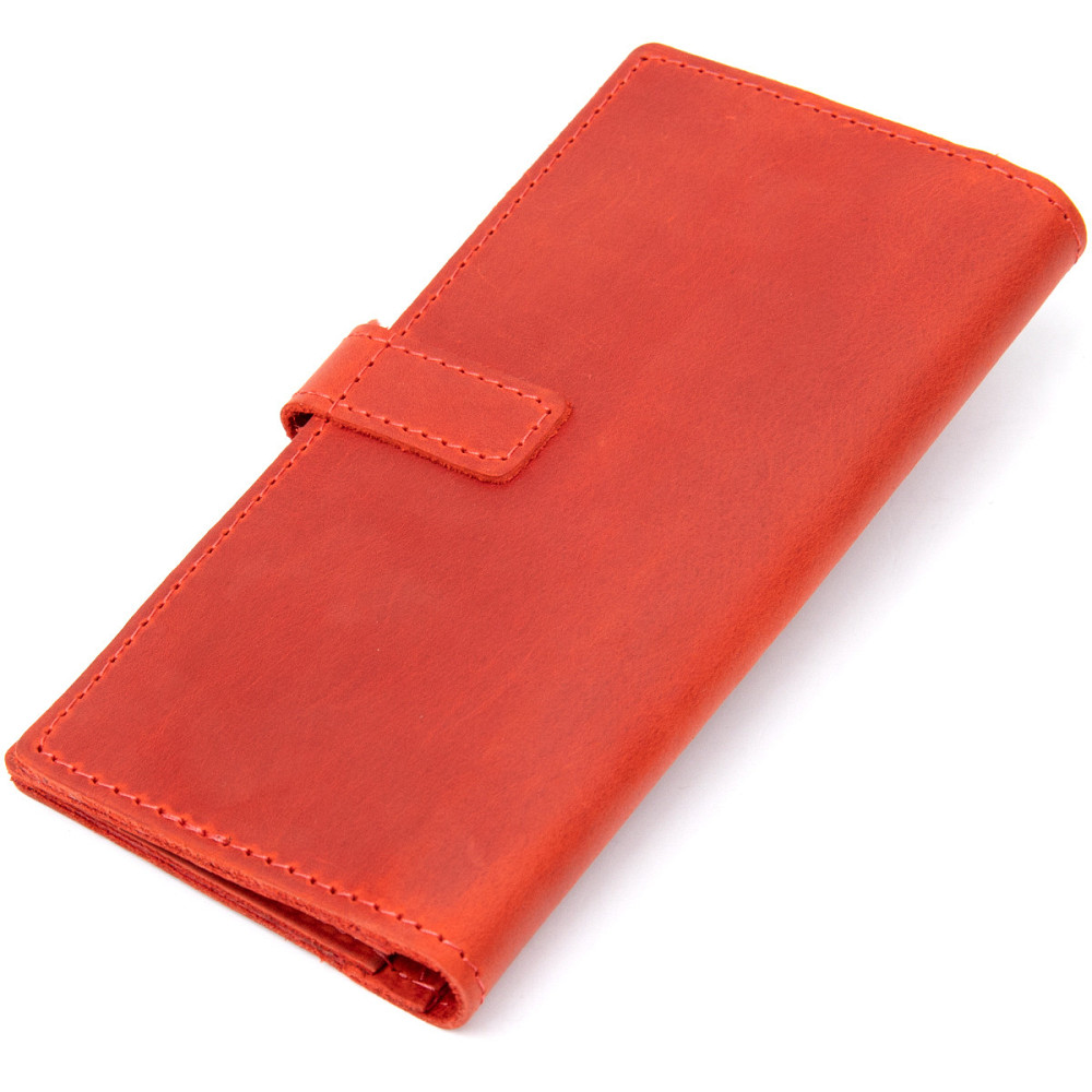 Шкіряне вінтажне жіноче портмоне GRANDE PELLE 11470 Червоний Київ - фото 10