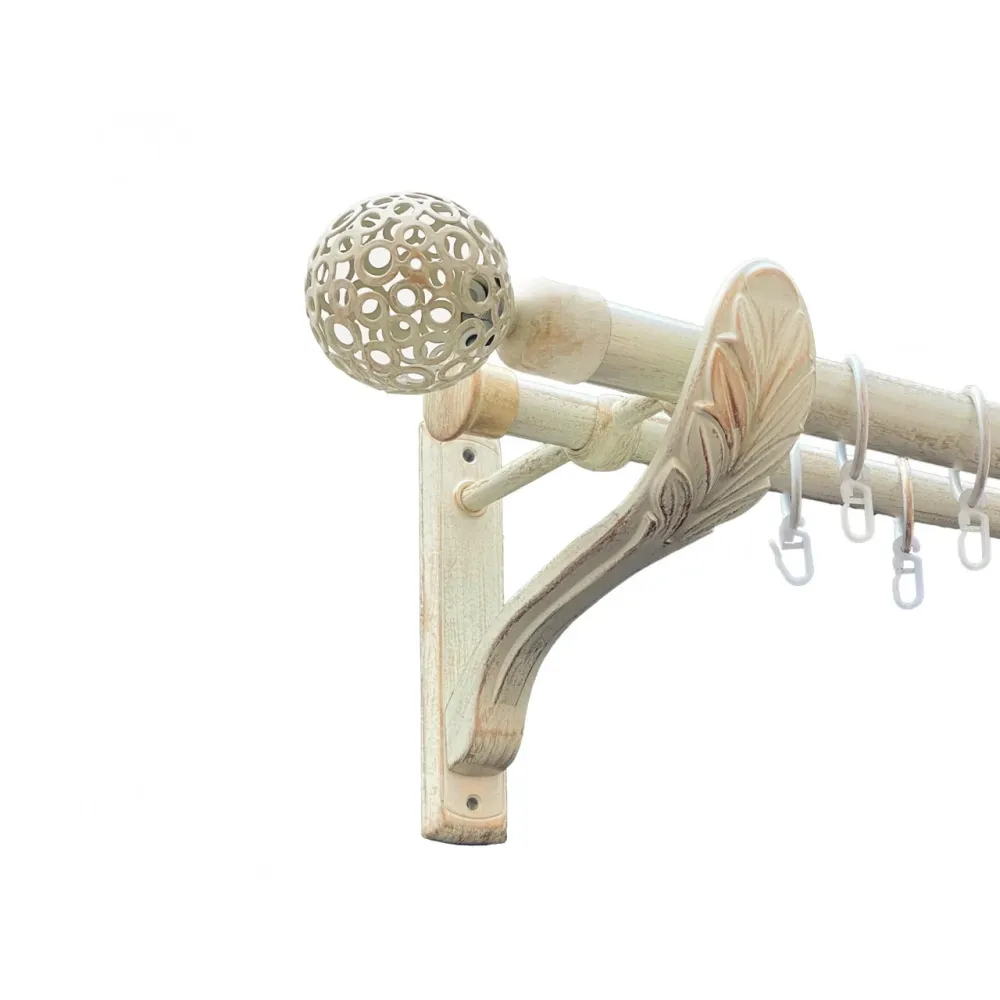 Карниз Orvit Савона металевий дворядний ретро гладка труба кільце металеве Біле Золото 25\19 мм 300 см Львов - изображение 1