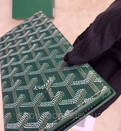 Мужской бумажник с отделением для телефона Goyard (099) Lux green Киев - изображение 7