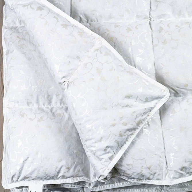 Эксклюзивное пуховое полуторное одеяло YouStar 100% пух, Тик, размер 145х205 см (Серебро) Сумы - изображение 4