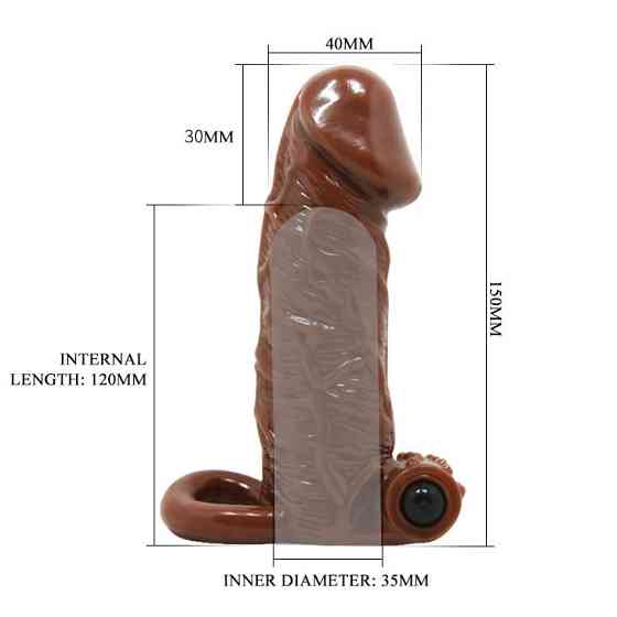 Насадка на член - Brave Man Vibrating Penis Sleeve Brown Sex Aura Київ