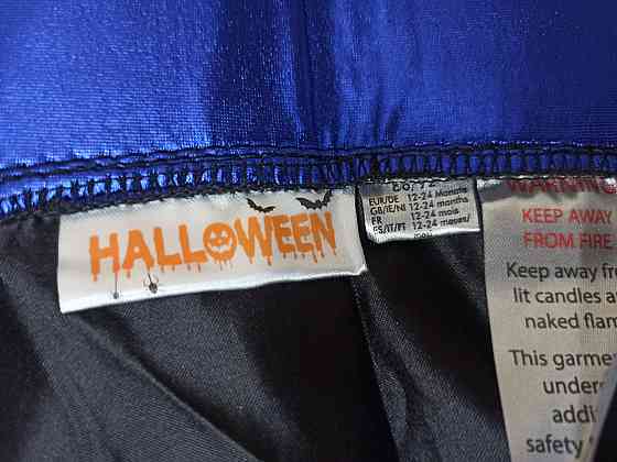 Дитячий плащ із капелюшком на Хелловін розмір 1-2 роки чорно-синій Київ