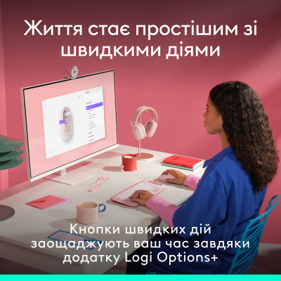 Мышка Logitech POP Mouse With Emoji Bluetooth Rose (910-007413) Винница - изображение 6