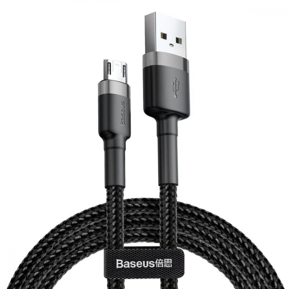 Кабель Baseus Cafule Cable USB For Micro 2.4A 1m Gray+Black Киев - изображение 1