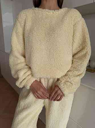 Жіноча затишна піжама-двійка: кофта та штани махра тедді Бежевий, 42/46 Одеса