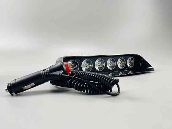 Лампа маячок проблисковий S6 автомобільний стробоскоп 9-80V 6 led діодів білий спалах (під скло) мигалка Мукачево