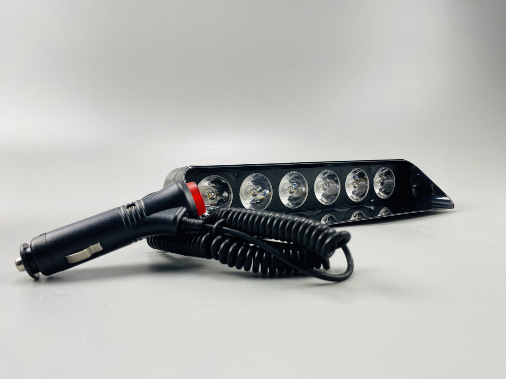 Лампа маячок проблисковий S6 автомобільний стробоскоп 9-80V 6 led діодів білий спалах (під скло) мигалка Мукачево - фото 2