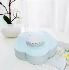 Вращающаяся складная двухъярусная конфетница SUNROZ Flower Candy Box для конфет и фруктов Коломия