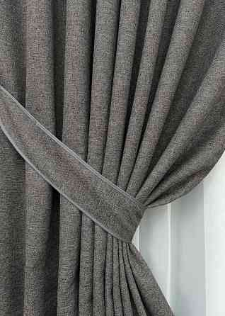 Комплект готових штор VR-Textil Льон ELEMENTA № 1868ш Сірий 130х290см 2 шт (39-0128) Київ