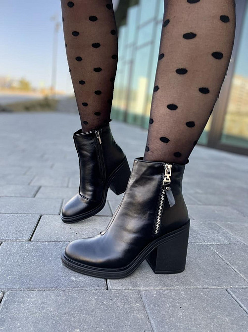 Lexi Черевики жіночі Lexi чорні натуральна шкіра каблук 9см (2718) Коломия - фото 6