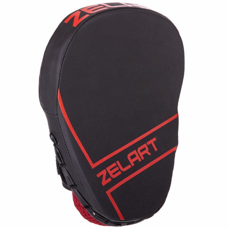 Лапа вигнута для боксу та єдиноборств Zelart VL-3148 25x18x5 см чорний-червоний Київ - фото 3