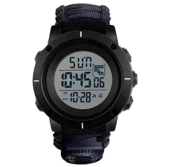 Часы наручные SKMEI 1213BK, PARACORD, BLACK BIG SIZE, Compass, термометр, свисток, кресало, 10465 Днепр
