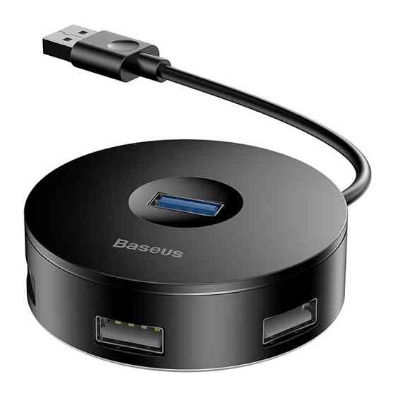 HUB адаптер Baseus Round Box USB3.0 to 1USB 3.0+3USB 2.0 CAHUB-F01 (Чорний) Николаев