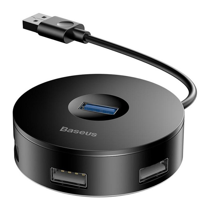 HUB адаптер Baseus Round Box USB3.0 to 1USB 3.0+3USB 2.0 CAHUB-F01 (Чорний) Миколаїв - фото 1