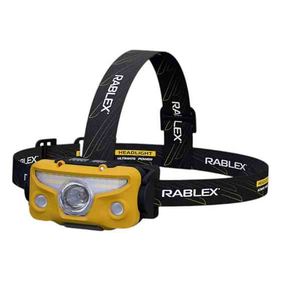 Налобний ліхтар Rablex RB967, жовтий + білий + червоний, 3хT6+4хCOB, Sensor, акум, Type-C Дніпро