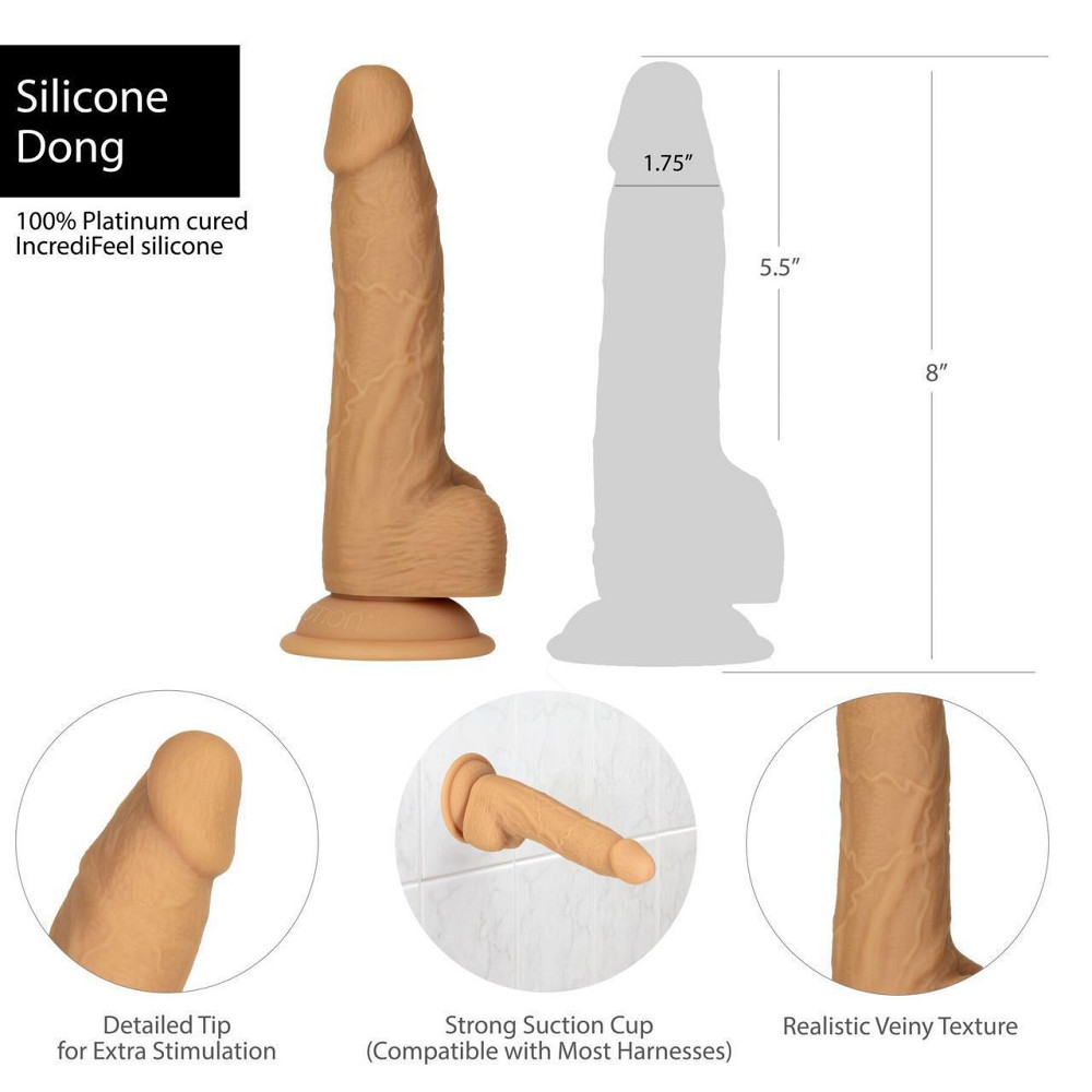 Фаллоимитатор ADDICTION Dual Density Silicone Dildo Caramel 8″, присоска, диаметр 4,3 см, вибропуля Sex Aura Киев - изображение 7
