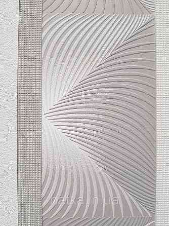 Шпалери вінілові на флізеліні Sintra Simmetria геометрія фігури ромби смуги 3д сірі білі срібло 524749 Київ