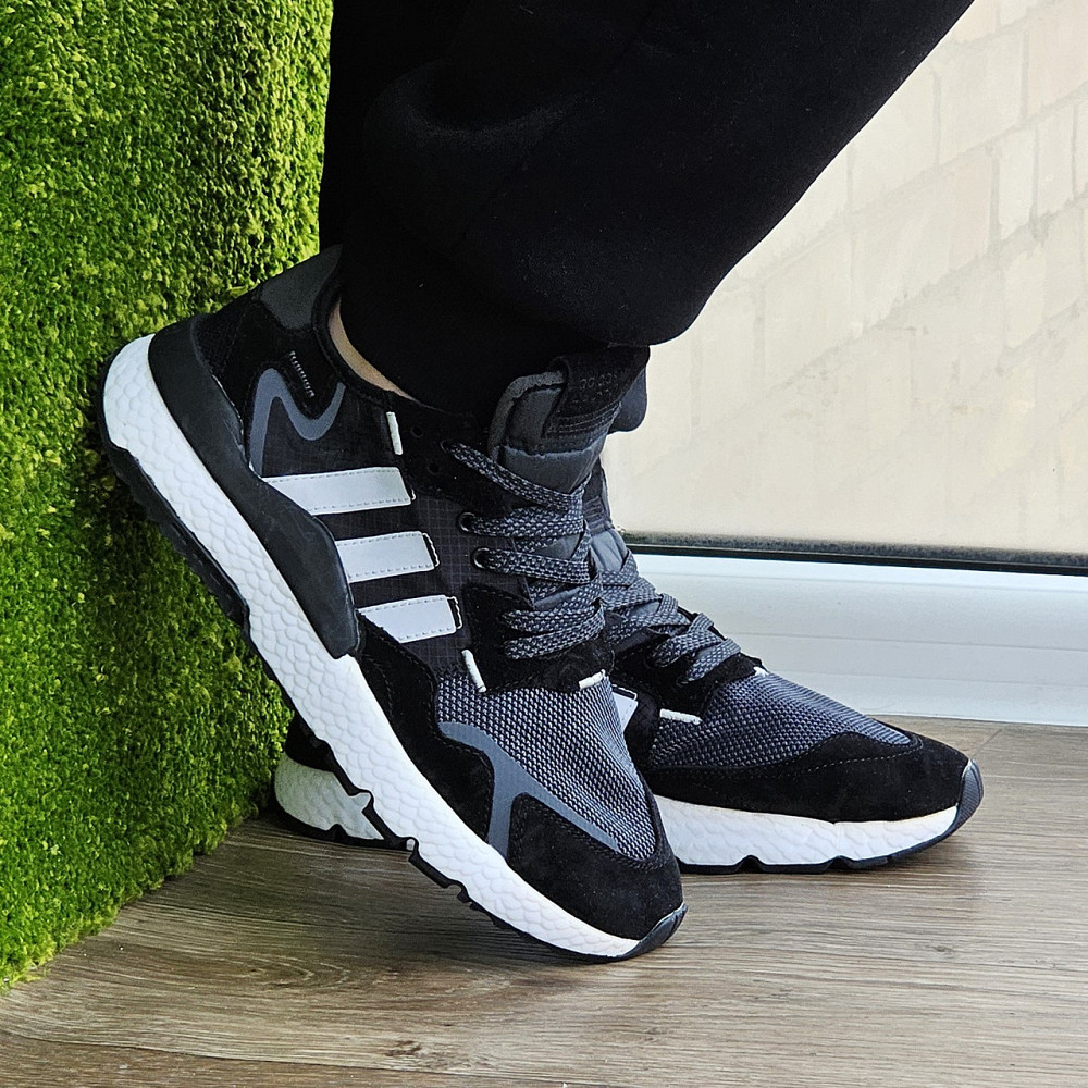 Кроссовки Мужские Adidas Jogger Чёрные Адидас Беговые (размеры: 41,42,43,44,45) Видео Обзор Днепр - изображение 2