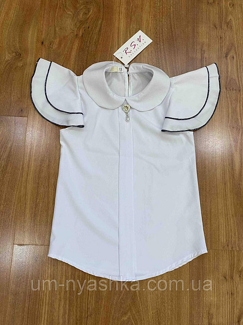 Красивая школьная блузка с коротким рукавом 122-146 Кривой Рог - изображение 8