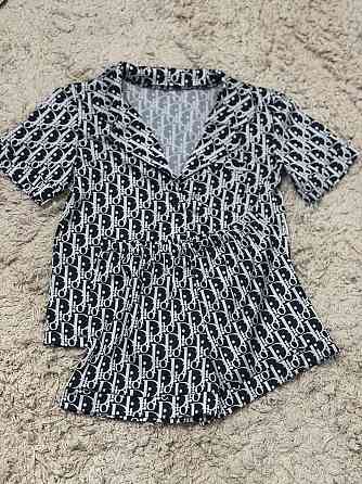 Детская пижамка из сатина шорты с рубашкой Серый р 154-158 Харьков