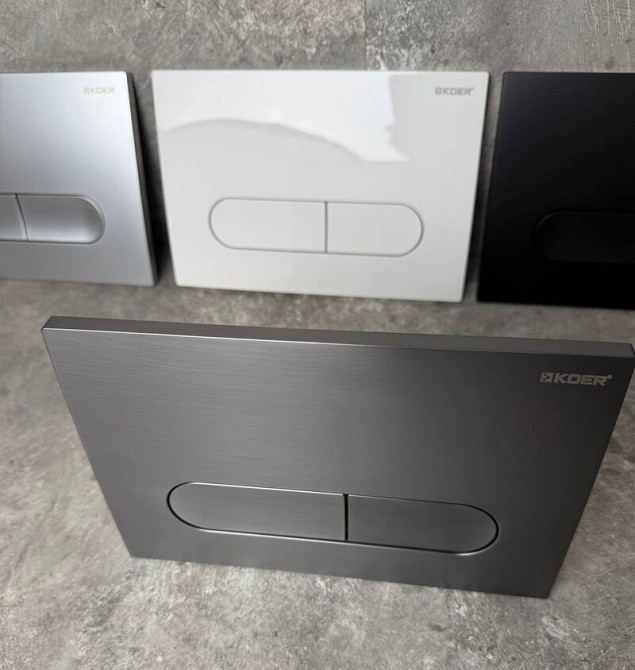 Панель змиву Koer KT-0608-07 240x160x10mm пластикова, кнопка закруглена (колір графіт) (KR6128)   ( 21058 ) Харків - фото 11