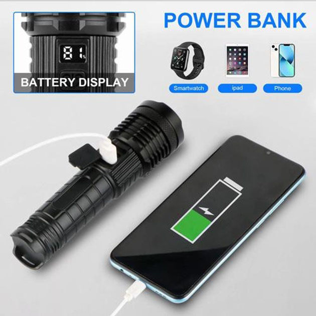 Пылевлагозащищенный ударопрочный фонарь PLD-H007, Профессиональный тактический фонарик CU-77 Львов - изображение 7