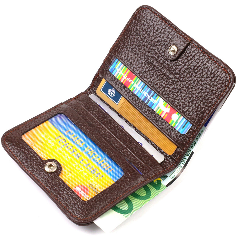 Гаманець для жінок невеликого розміру з натуральної шкіри CANPELLINI 21798 Коричневий Київ - фото 5