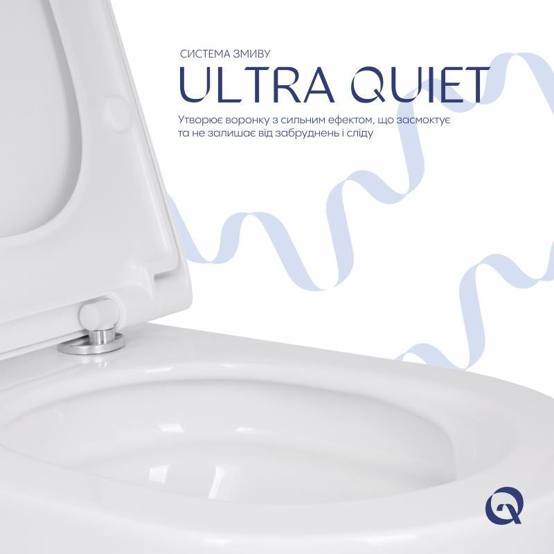 Унитаз подвесной Qtap Scorpio ML Ultra Quiet 490×365×325 мм, с сиденьем Soft-close MagLock, White QTSCOML26W49622 Киев - изображение 5