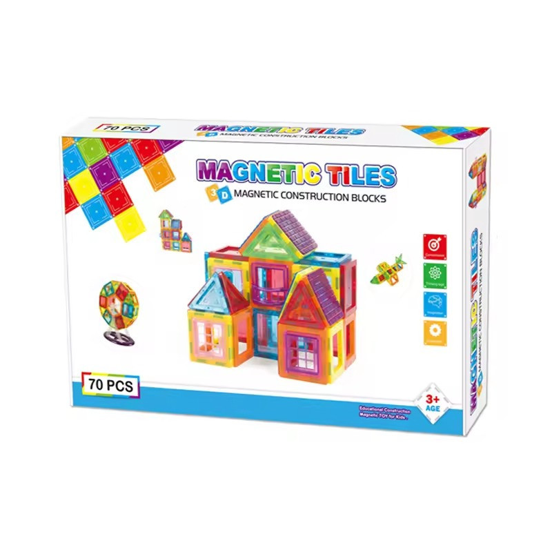 Конструктор магнитный разноцветный детский на 70 деталей Киев - изображение 1