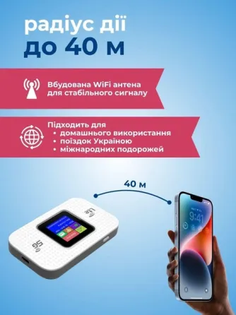 Портативний 4G/5G Wi-Fi роутер Wireless Mobile WIFI Pro MF680-E (LTE CAT6) Луцьк