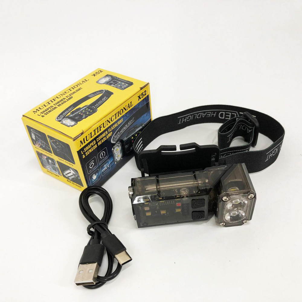 Налобный фонарь яркий X52, 2LED+6SMD RGB, Мощный аккумуляторный фонарик на голову MK-28 Львов - изображение 6