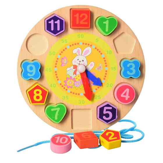 Рамка вкладиш Годинник Limo Toy MD 1270 зі шнурівкою, 18 см  Заяць Вінниця