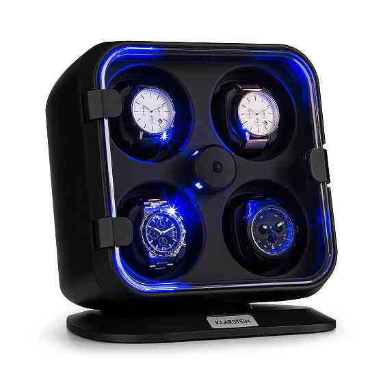 Clover Watch Winder 4 Годинники 3 обертання 4 швидкості LED Чорний (Німеччина, читати опис) Рівне