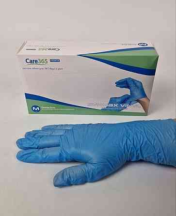 Рукавиці Вініл блакитний (100 шт.) розмір M "CARE 365" (1 пачка) Харків