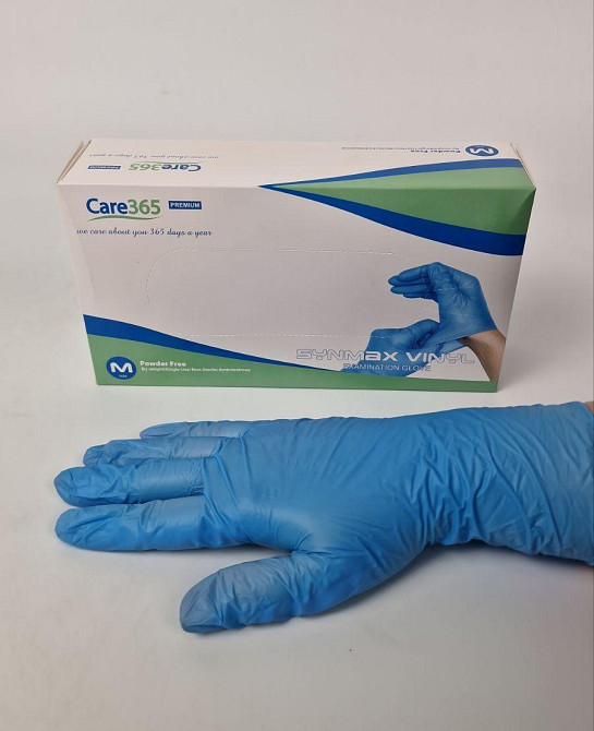 Перчатки Винил голубой  (100шт) размер M 