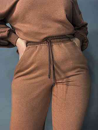 Костюм женский Quzen 470-471 свитшот и джогеры на резинке оверсайз, коричневый, S/M Киев