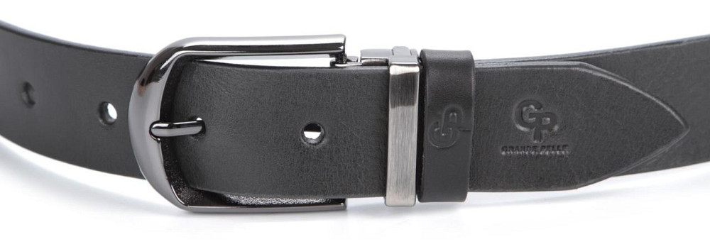 Ремень мужской GRANDE PELLE 00870 кожаный Черный Киев - изображение 2