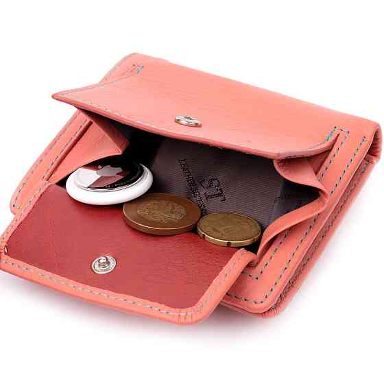 Стильний шкіряний гаманець з монетницею зовні Помаранчевий (ST Leather) Київ