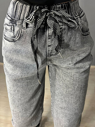 Джинси жіночі V&D 5011 МОМ jeans comfort резинка на талії стрейчеві полегшені світло сірі, світло-сі Одеса - фото 5