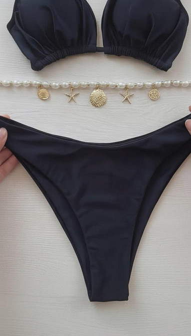 Женский стильный трендовый купальник из плотного микродайвинг Черный, 42 Одесса - изображение 2