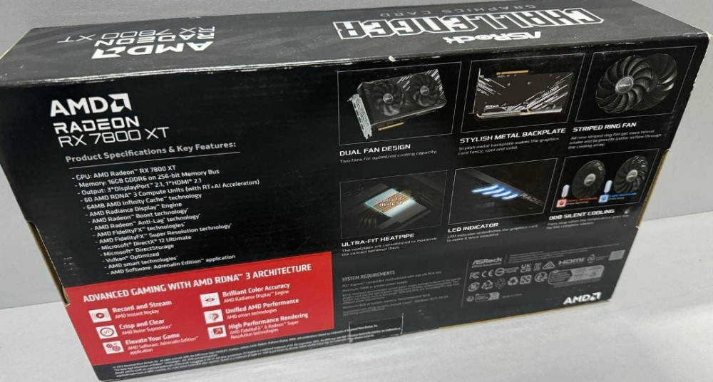 Відеокарта ASRock Radeon RX 7800 XT Challenger 16GB OC Нова! Харків - фото 2