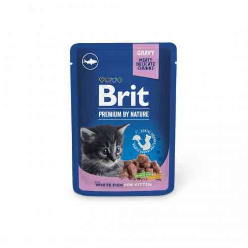 Вологий корм Brit Premium Cat pouch для кошенят, біла риба, 100 г Київ