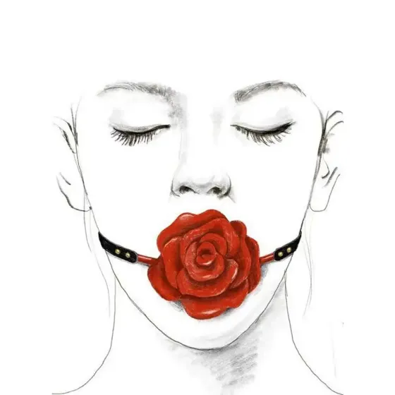 Розкішний кляп у вигляді троянди Zalo - Rose Ball Gag, подвійне використання Львів