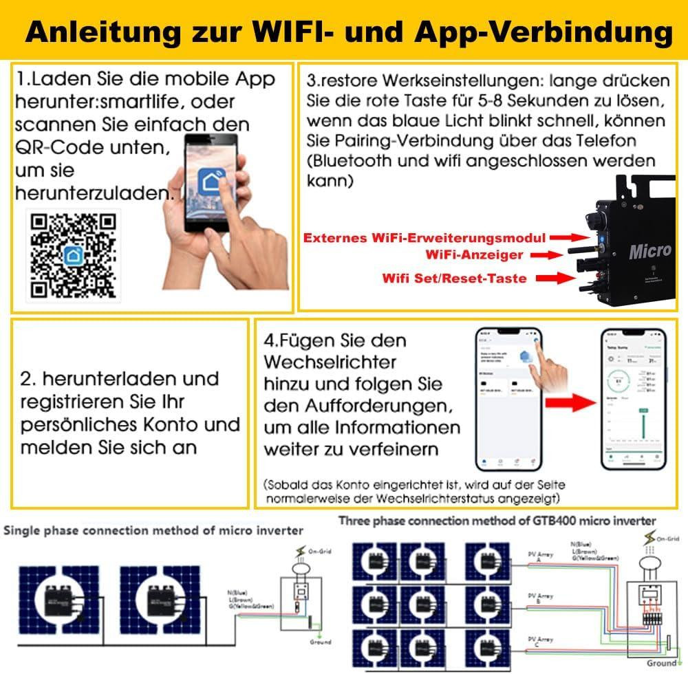 Б/У GT-800 Мікроінверторний сонячний мережевий інвертор потужністю 800 Вт для електростанції з керуванням через WLAN-додаток Дніпро - фото 6