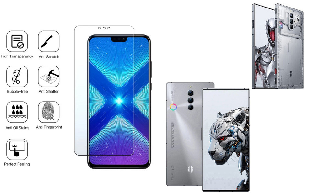 Защитное стекло NeoGlass для nubia Red Magic 8 Pro+, Red Magic 8S Pro+ – ультрапрозрачное и устойчивое Киев - изображение 4
