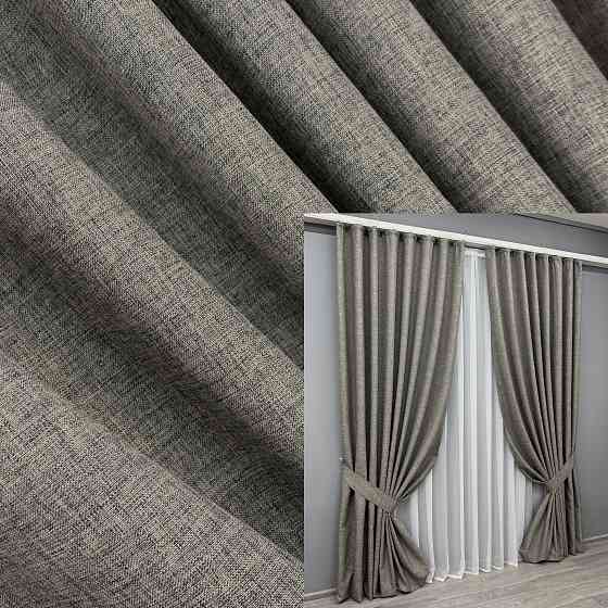 Комплект готовых штор VR-Textil Лен ALORA-TON № 1871ш Серый 150х270см 2 шт (33-0831) Киев