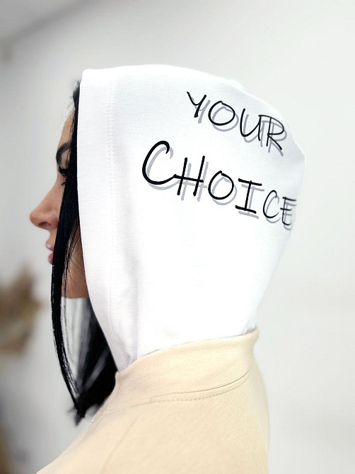 Жіночий костюм-двійка з капюшоном "Rainbow"| Батал | Розпродаж моделі Бежевий, 50-52 Київ - фото 4